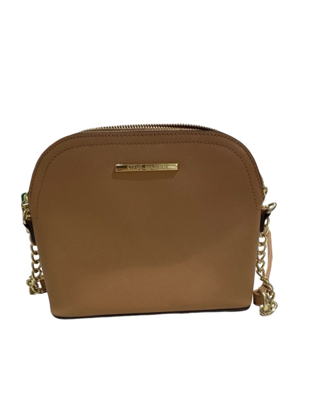 Steve Madden Tan Crossbody Bag with Gold Chain Strap Like New